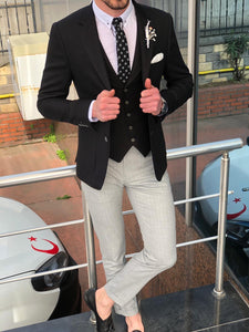 Fendis Slim-Fit Cotton Suit Vest Black-baagr.myshopify.com-suit-BOJONI