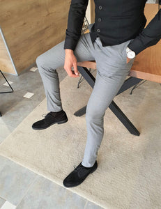 Garuzo Gray Slim Fit Pants-baagr.myshopify.com-Pants-BOJONI