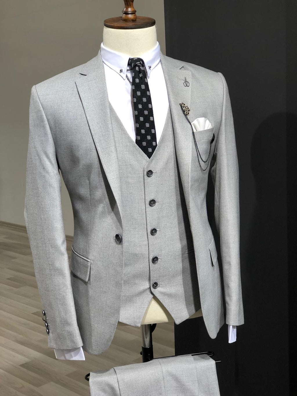 Slim-Fit Suit Vest Gray-baagr.myshopify.com-suit-BOJONI