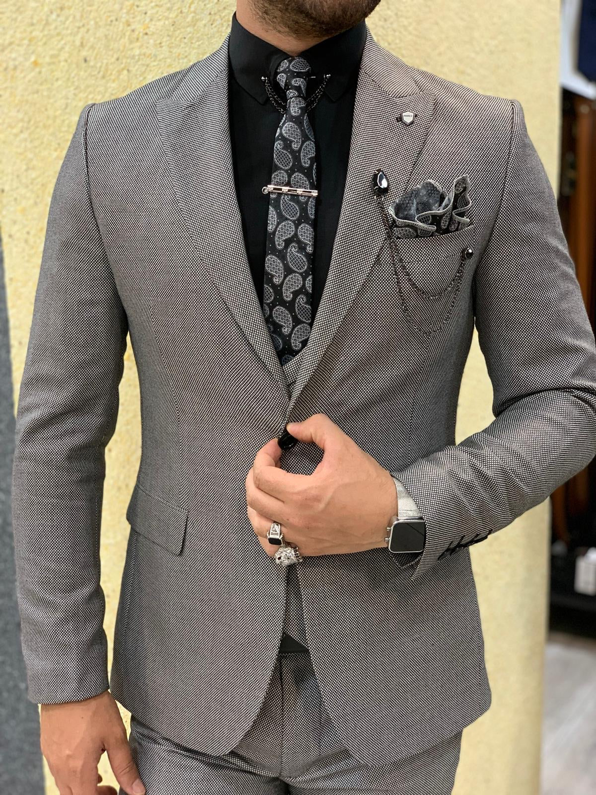 Verona Gray Slim Fit Wool Suit-baagr.myshopify.com-1-BOJONI