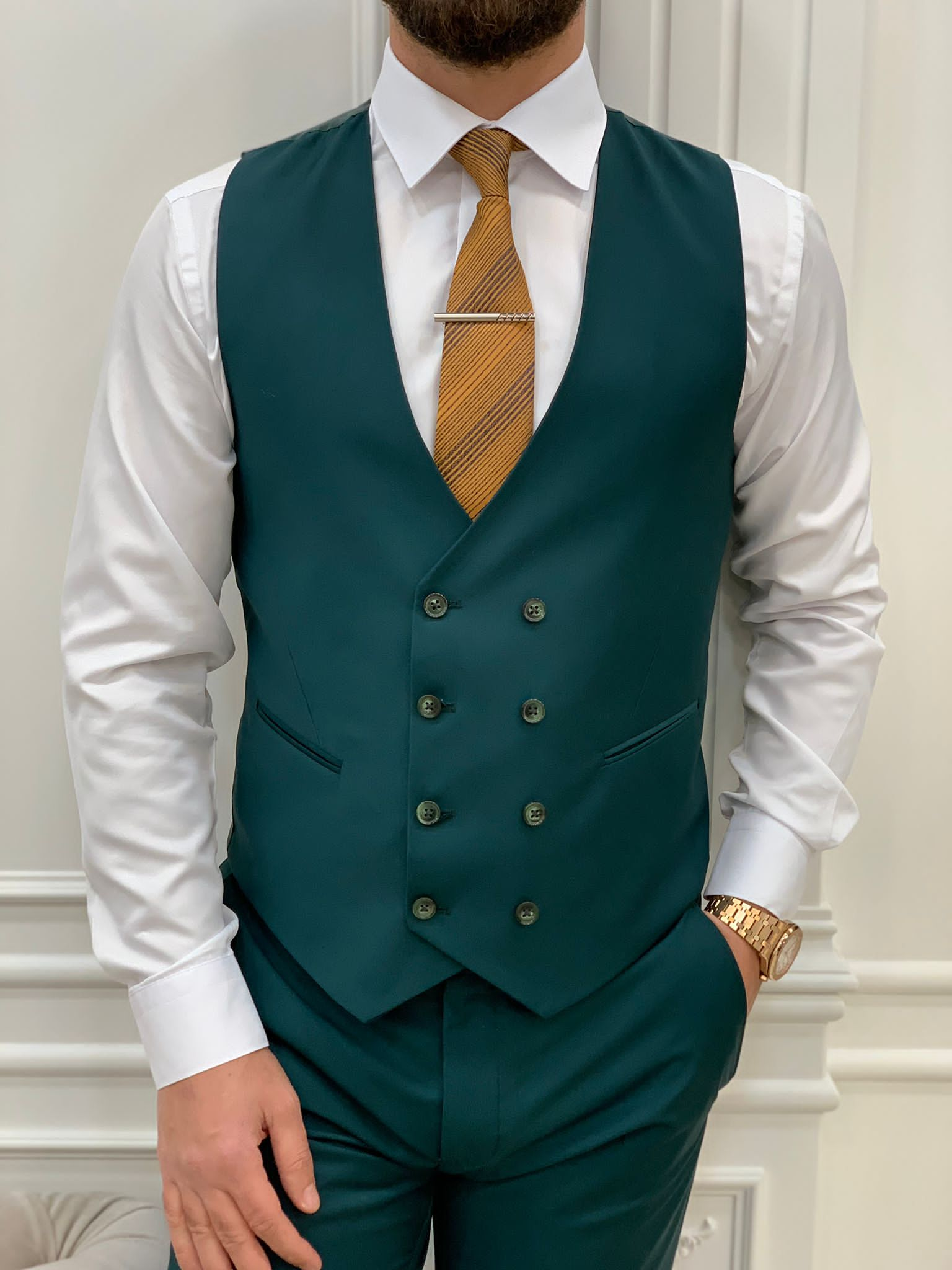 Bojoni Monte Green  Slim Fit Suit