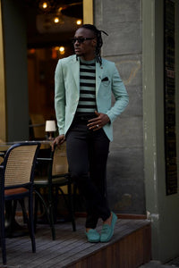 Bojoni Diamond Shagori Mint Slim Fit  Blazer