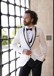 Partoni Royal White Slim Fit Tuxedo