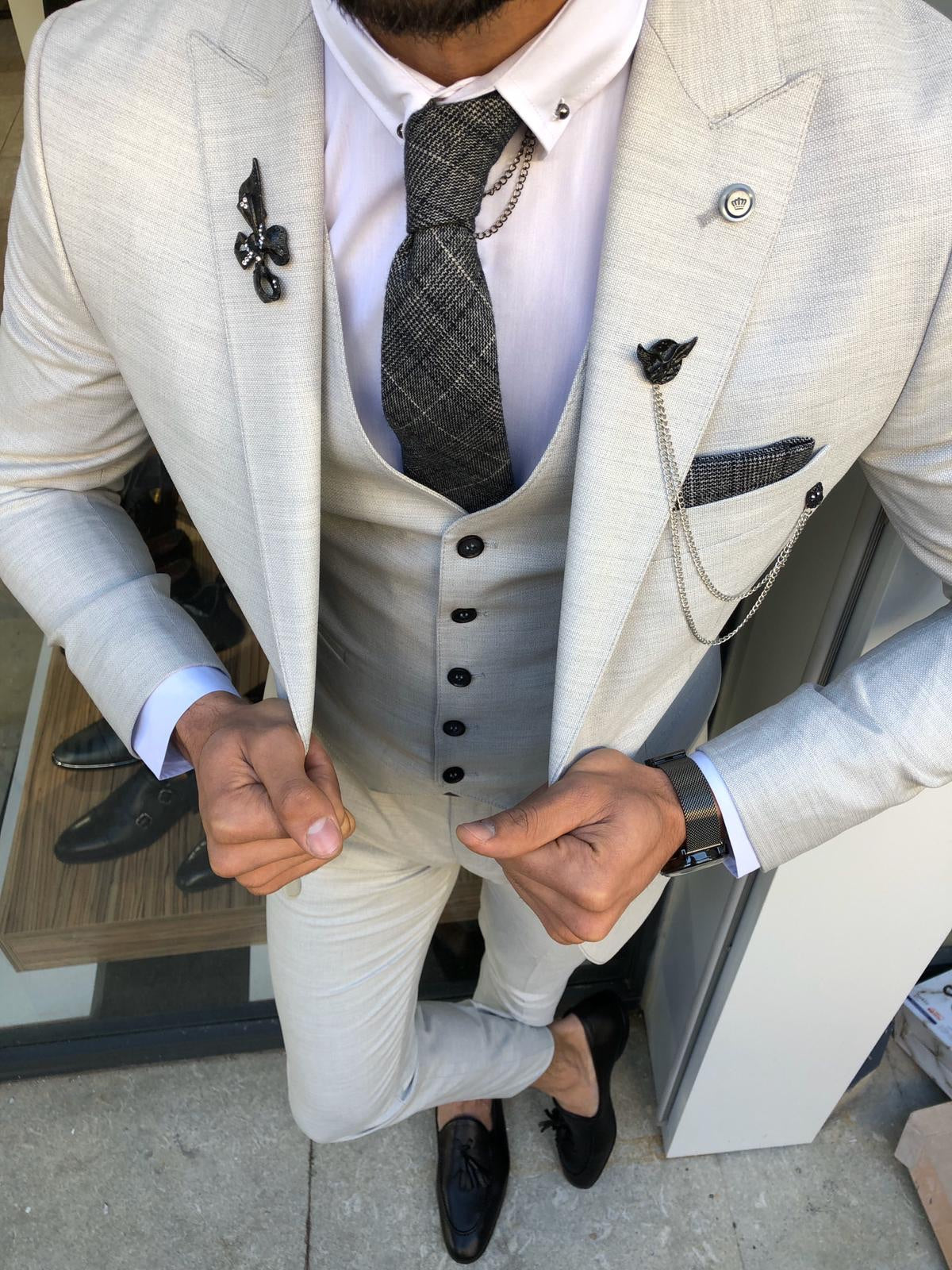 Marc Slim-Fit Suit Vest Gray-baagr.myshopify.com-suit-BOJONI