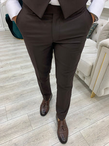 Vince Coffee Slim Fit Peak Lapel Suit-baagr.myshopify.com-1-BOJONI