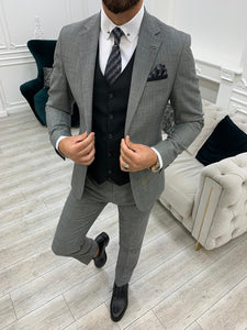 Bojoni Frento Gray Slim Fit Suit