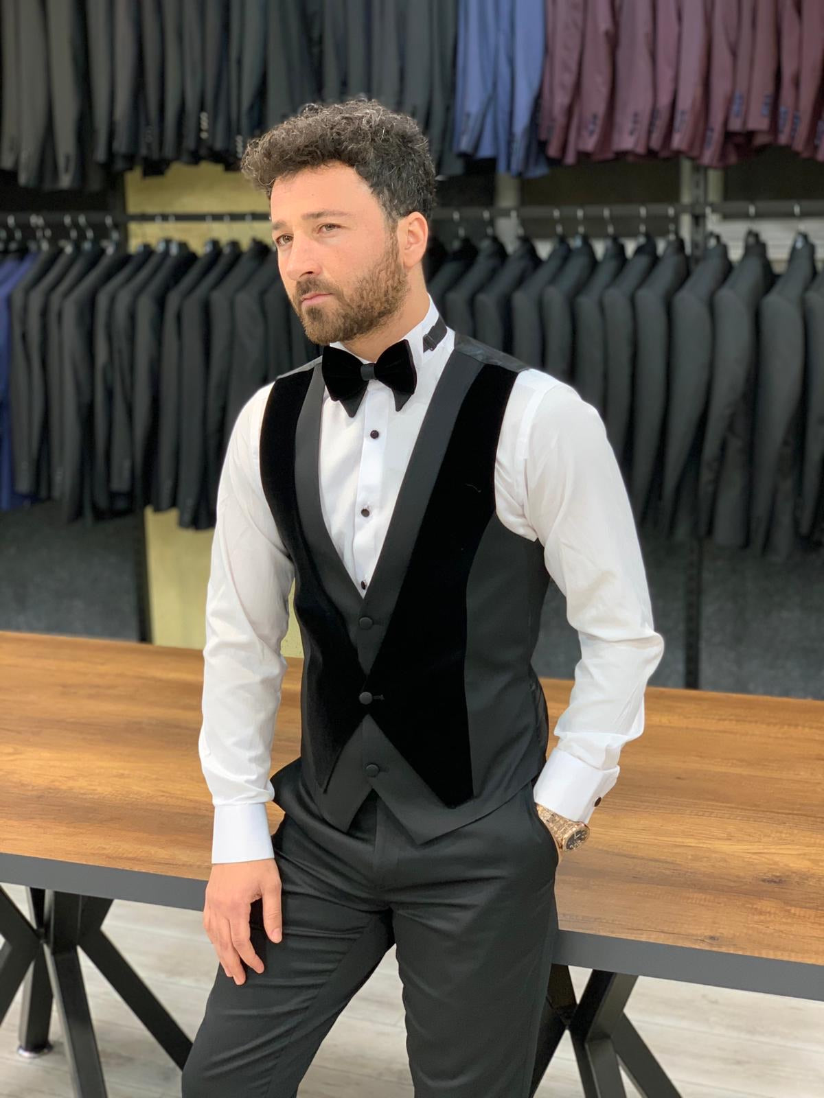 Catani Velvet Black Slim Fit Tuxedo #4-baagr.myshopify.com-1-BOJONI