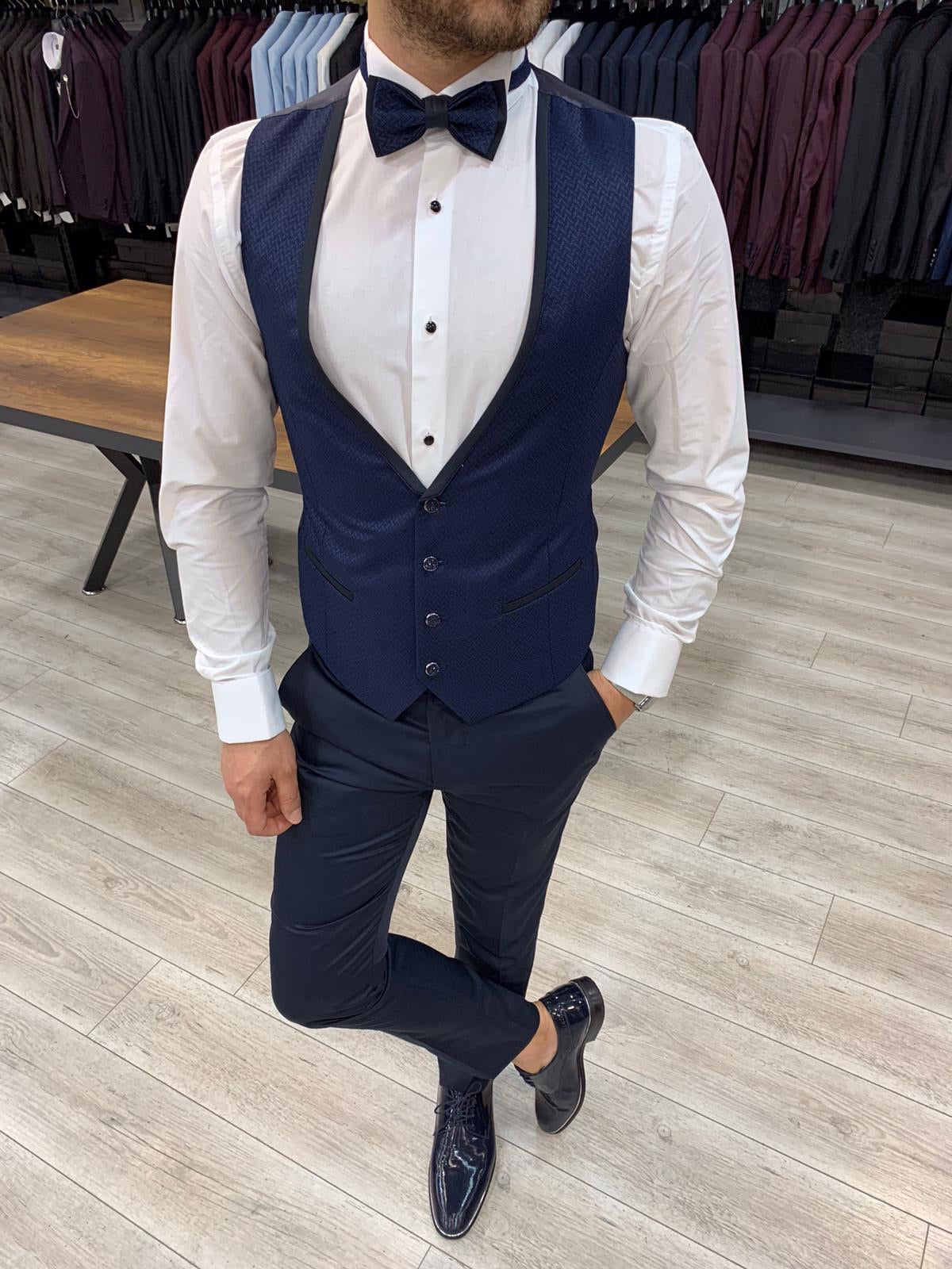 Balzano Navy Blue Slim Fit  Tuxedo-baagr.myshopify.com-1-BOJONI