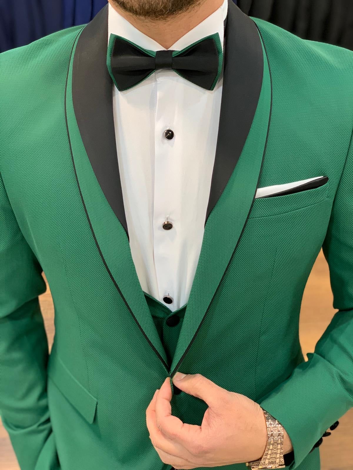 Forenza Royal Slim Fit Green Tuxedo-baagr.myshopify.com-1-BOJONI