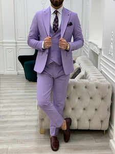 Bojoni Monte Purple  Slim Fit Suit