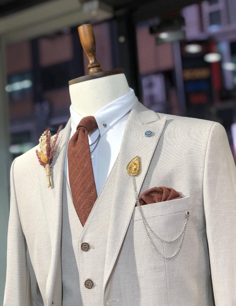 Manco Slim-Fit Suit Vest Beige-baagr.myshopify.com-suit-BOJONI