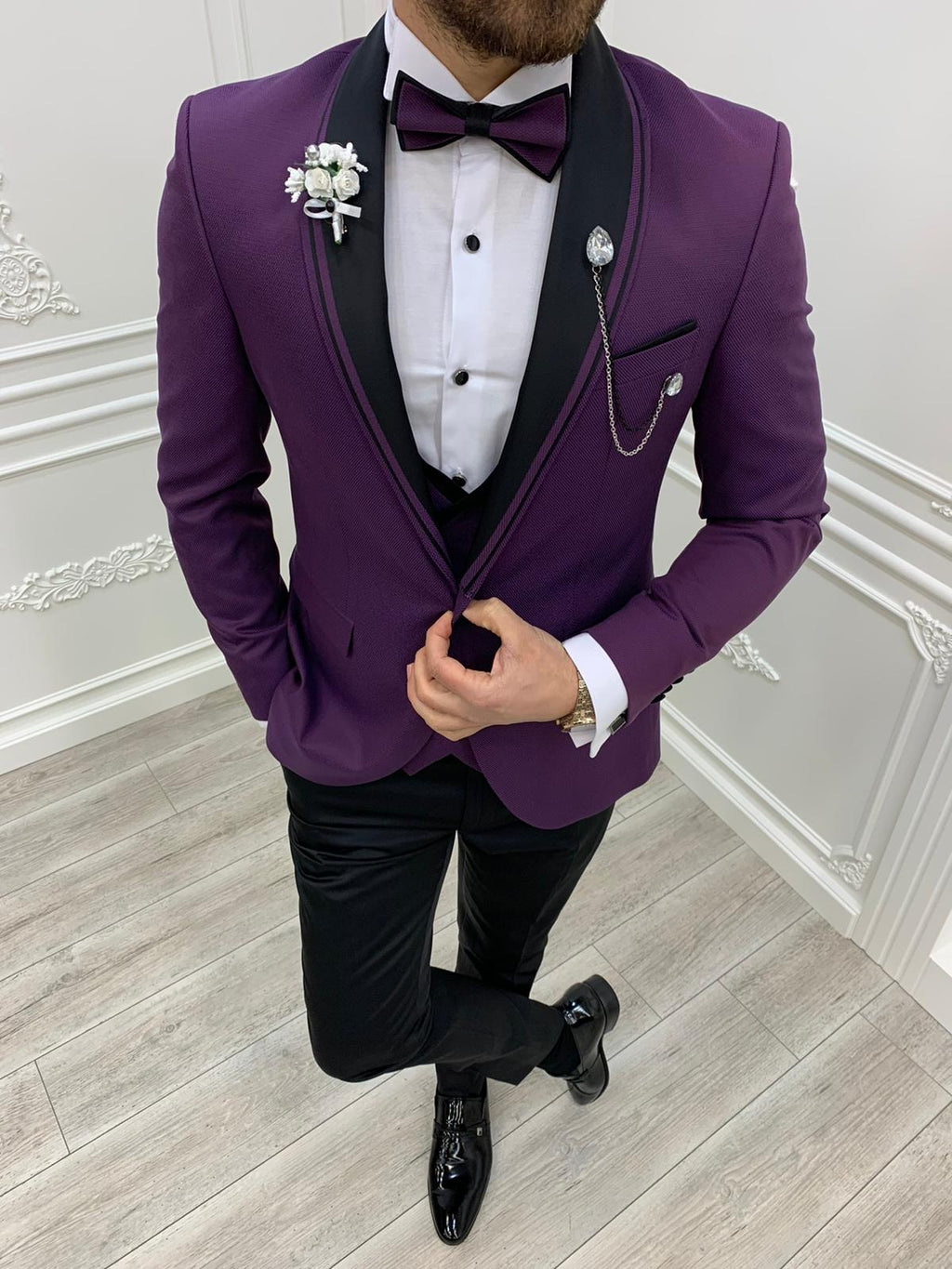 Napolia Royal Purple Slim Fit Tuxedo-baagr.myshopify.com-1-BOJONI