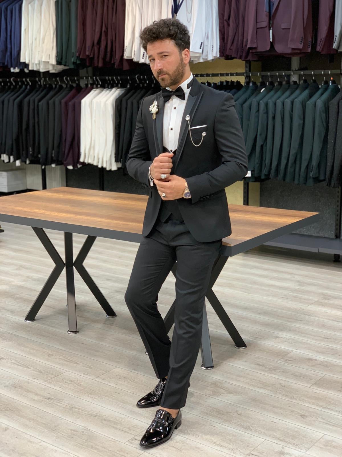 Trivio Black  Slim Fit Tuxedo-baagr.myshopify.com-1-BOJONI