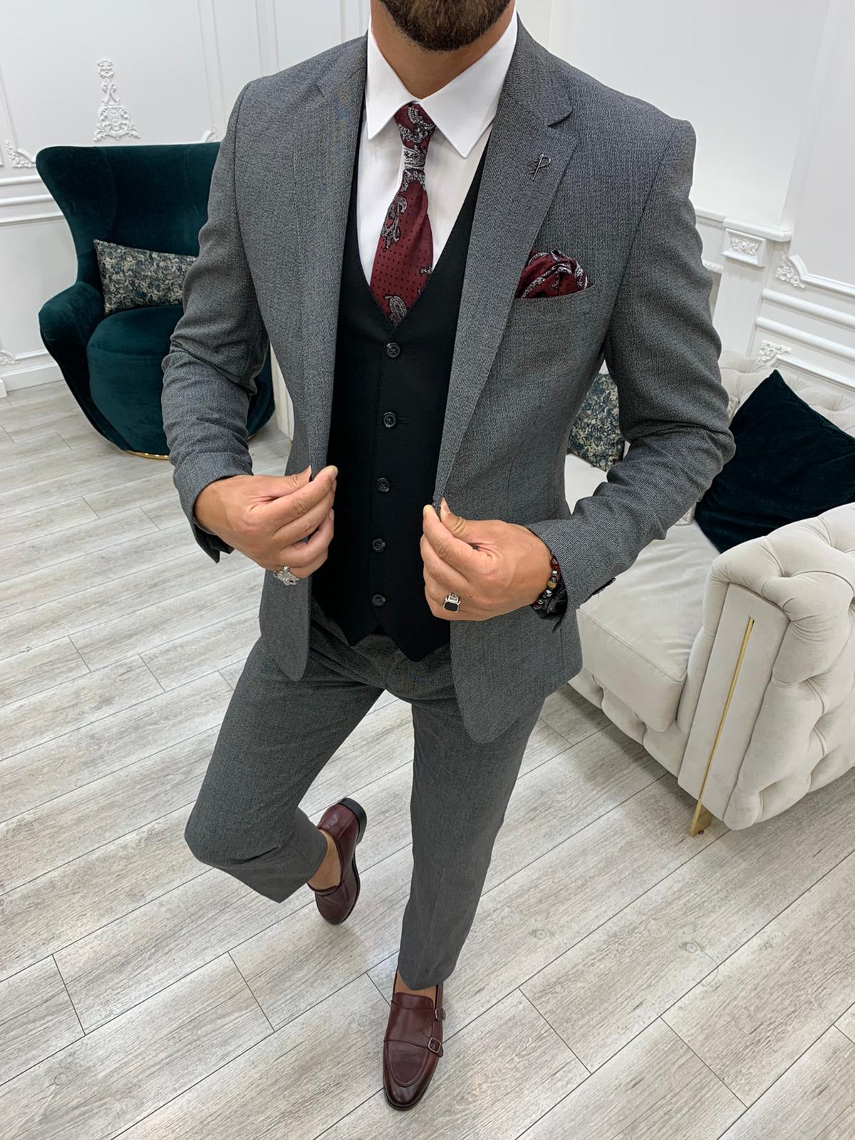 Bojoni Dayton Gray  Slim Fit Suit