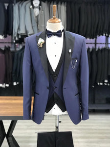 Trivio Navy Blue  Slim Fit Tuxedo-baagr.myshopify.com-1-BOJONI