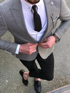 Slim-Fit  Suit Vest Gray-baagr.myshopify.com-suit-BOJONI