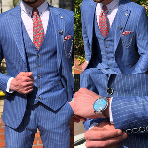 Dilness Slim-Fit Striped Suit Vest Blue-baagr.myshopify.com-suit-BOJONI