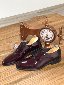 Classic Laced Patent Leather Shoes in Burgundy-baagr.myshopify.com-shoes2-BOJONI