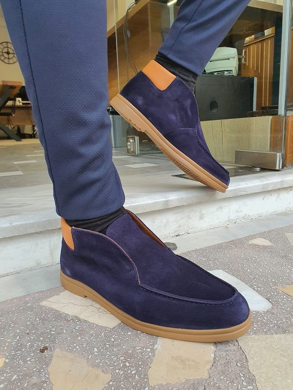 Bojo Giotto Dark Blue Suede Loafers-baagr.myshopify.com-shoes2-BOJONI