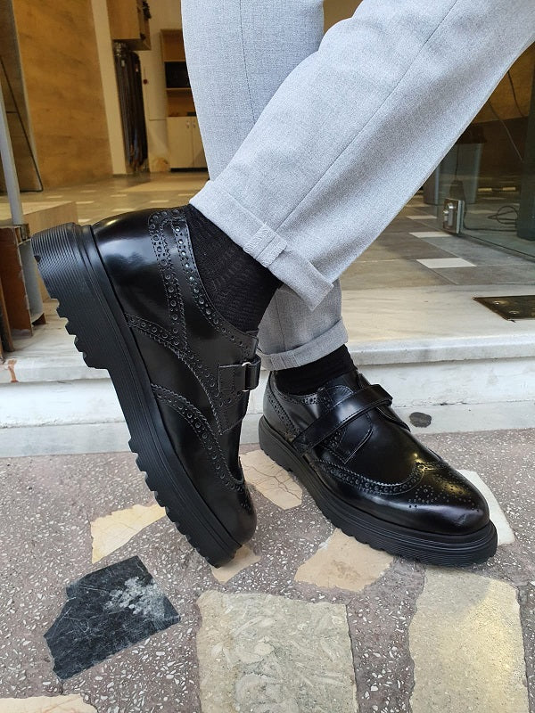 Bojo Giotto Black Wing Tip Buckle Loafers-baagr.myshopify.com-shoes2-BOJONI