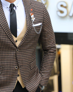 Forenzax  Brown Slim Fit Plaid Wool Suit-baagr.myshopify.com-suit-BOJONI