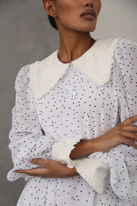 Crepe Chiffon Dress with Turndown Collar and Cuffs-baagr.myshopify.com-dress.-BOJONI
