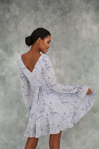 Crepe Chiffon Dress with Ruffles and Wide Belt-baagr.myshopify.com-dress.-BOJONI