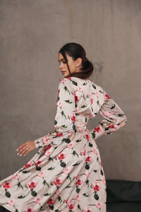 Corset Belt Effect Midi Dress Cream-baagr.myshopify.com-dress.-BOJONI