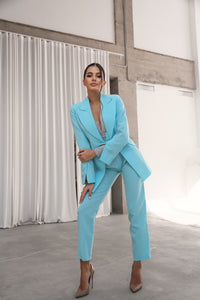 Banana Trousers with Wide Belt Turquoise-baagr.myshopify.com-dress.-BOJONI