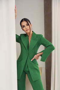 Flared Jacket with Slits on the Sleeves Green-baagr.myshopify.com-dress.-BOJONI