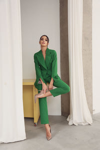 Banana Trousers with Wide Belt Green-baagr.myshopify.com-dress.-BOJONI