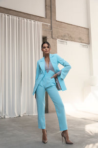 Banana Trousers with Wide Belt Turquoise-baagr.myshopify.com-dress.-BOJONI
