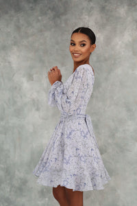 Crepe Chiffon Dress with Ruffles and Wide Belt-baagr.myshopify.com-dress.-BOJONI