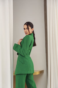 Flared Jacket with Slits on the Sleeves Green-baagr.myshopify.com-dress.-BOJONI