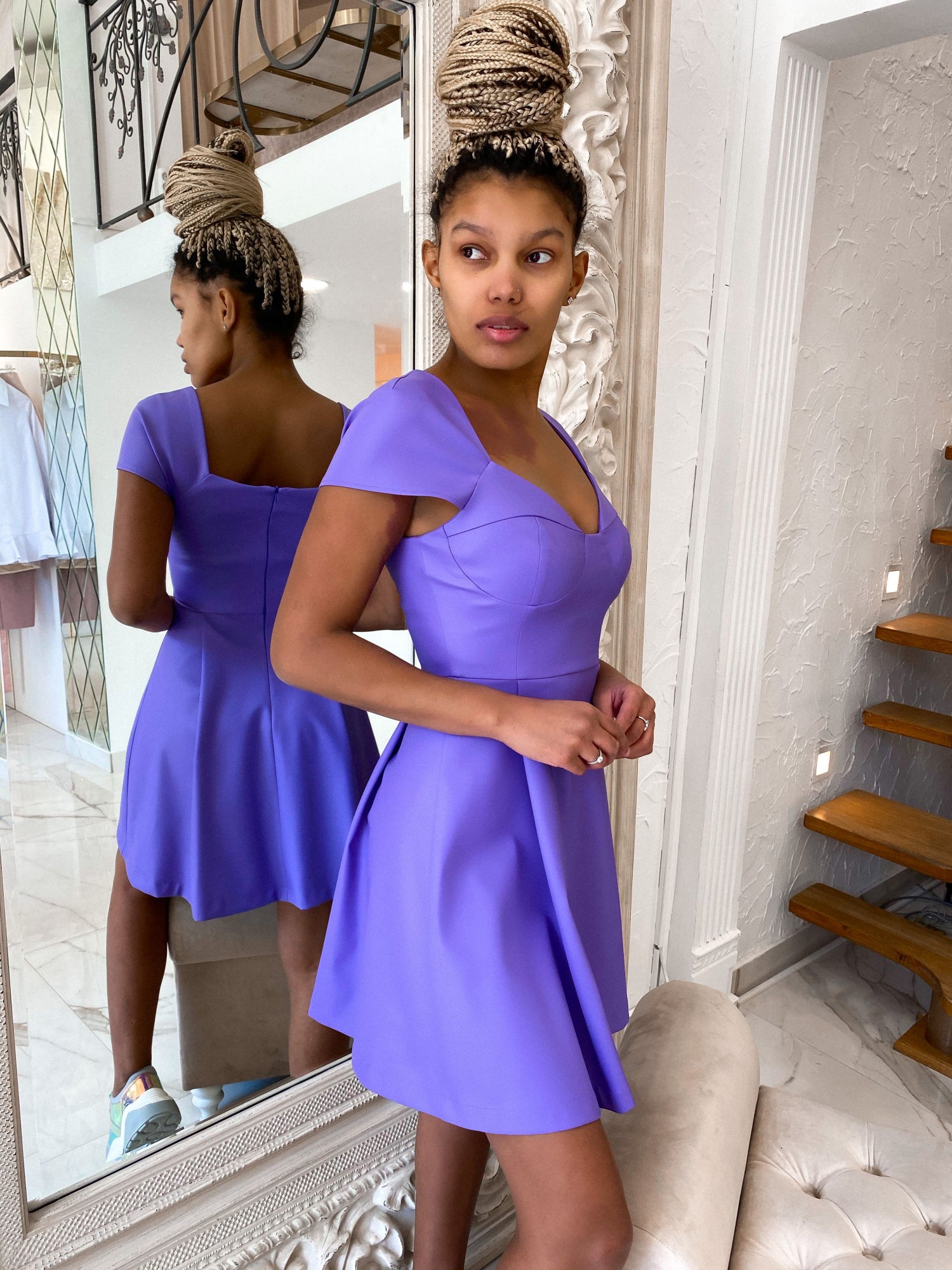 Eco-leather Dress with Cups-baagr.myshopify.com-dress.-BOJONI