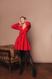 Wrap Dress With Wide Belt-baagr.myshopify.com-dress.-BOJONI