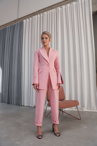 Flared Jacket with Slits on the Sleeves Pink-baagr.myshopify.com-dress.-BOJONI