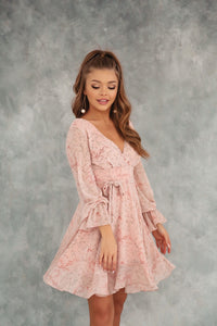 Crepe Chiffon Dress with Ruffles and Wide Belt-baagr.myshopify.com-dress.-BOJONI