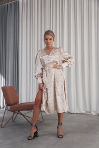 Puff Sleeve Midi Dress Pink-baagr.myshopify.com-dress.-BOJONI