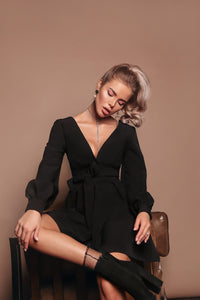 Wrap Dress With Wide Belt-baagr.myshopify.com-dress.-BOJONI