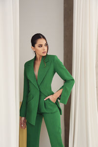 Flared Jacket with Slits on the Sleeves Green-baagr.myshopify.com-dress.-BOJONI