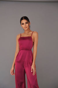 Satin Jumpsuit with Thin Straps-baagr.myshopify.com-dress.-BOJONI