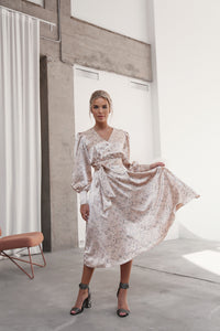 Puff Sleeve Midi Dress Pink-baagr.myshopify.com-dress.-BOJONI