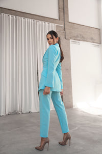 Flared Jacket with Slits on the Sleeves Turquoise-baagr.myshopify.com-dress.-BOJONI
