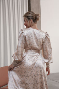 Puff Sleeve Midi Dress Pink-baagr.myshopify.com-dress.-BOJONI